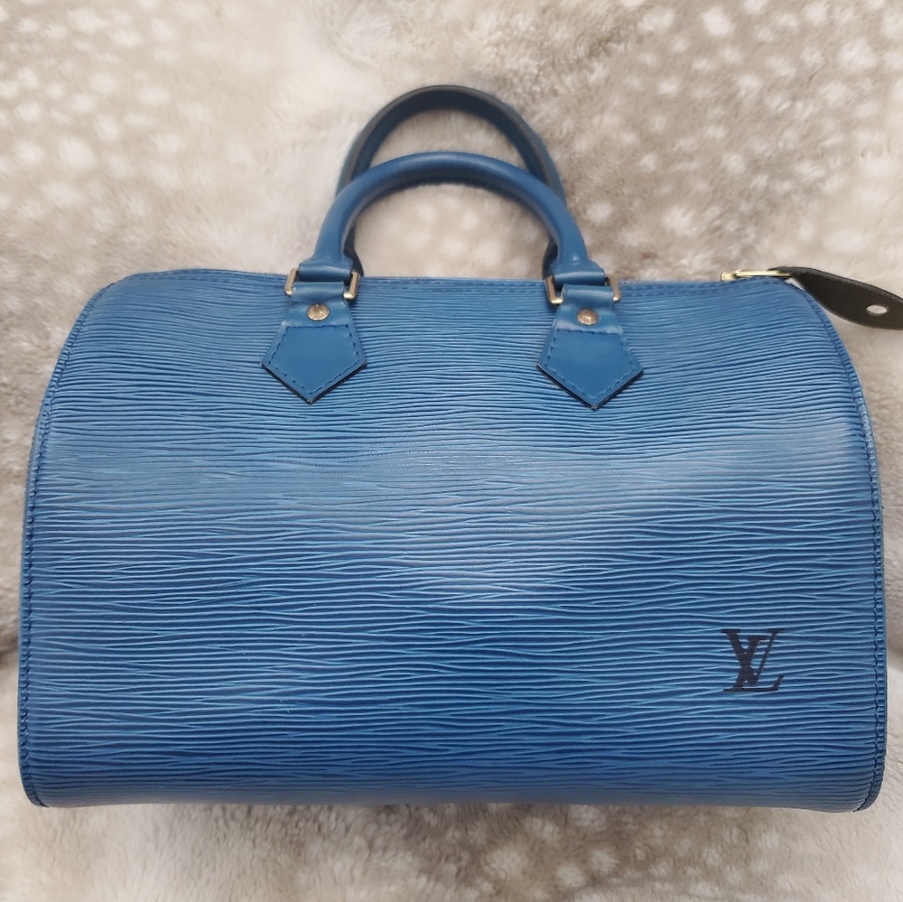 Louis Vuitton Speedy 25 Blue Epi Leather